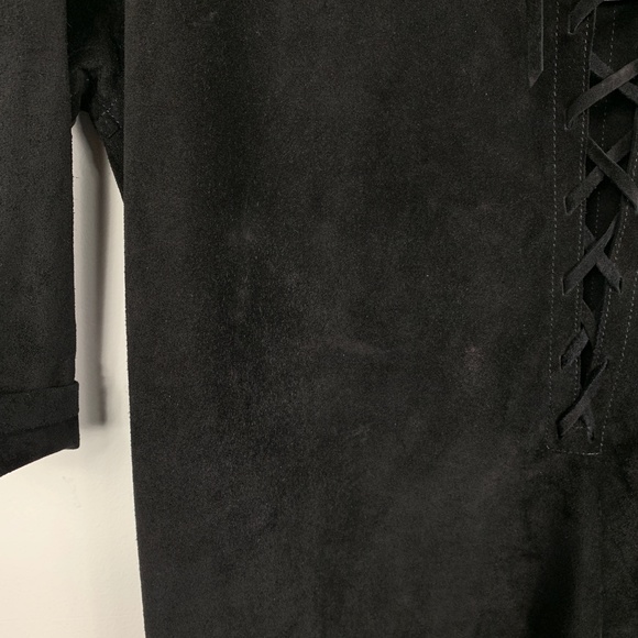 Isabel Marant Black Suede Lace-Up Faone Tunic - Picture 7 of 8